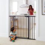 Mom's Choice Awards Winner-Cumbor 29.5-46" Auto Close Baby Gate for Stairs, Easy Install Pressure/Hardware Mounted Dog Gates for The House Indoor, Easy Walk Thru Wide Safety Pet Gates for Dogs, White - Image 7